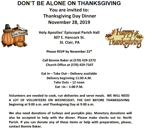 DON'T BE ALONE ON THANKSGIVING