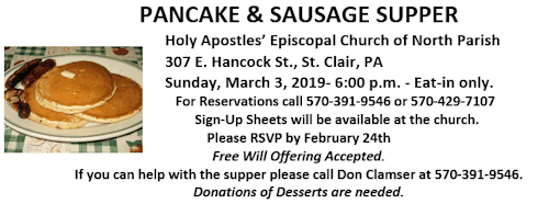 PANCAKE & SAUSAGE SUPPER 2019!